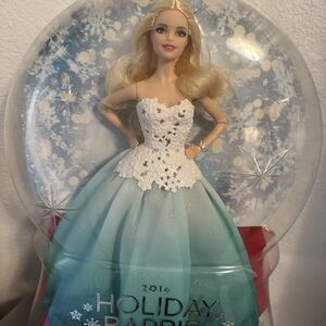 Barbie Holiday Doll in White and Blue Gown